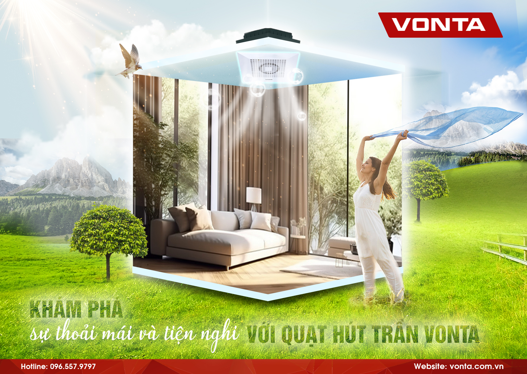 quạt hút trần Vonta